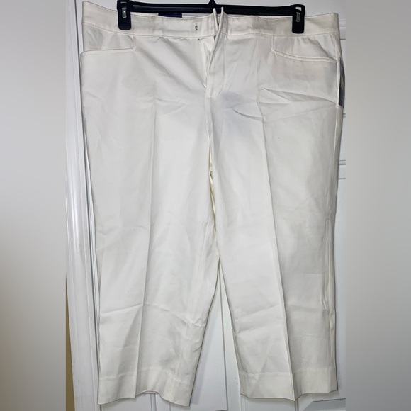 Women’s Chaps White Mid-Rise Capri Versatile Pants - Picture 1 of 8